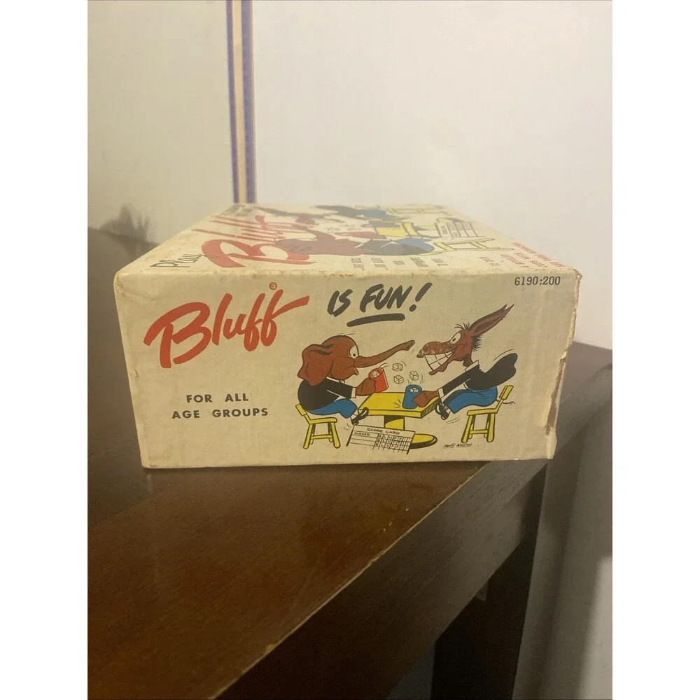 Vintage 1963 Play Bluff Dice Party Game Saalfield Artcraft Liar's Poker Complete